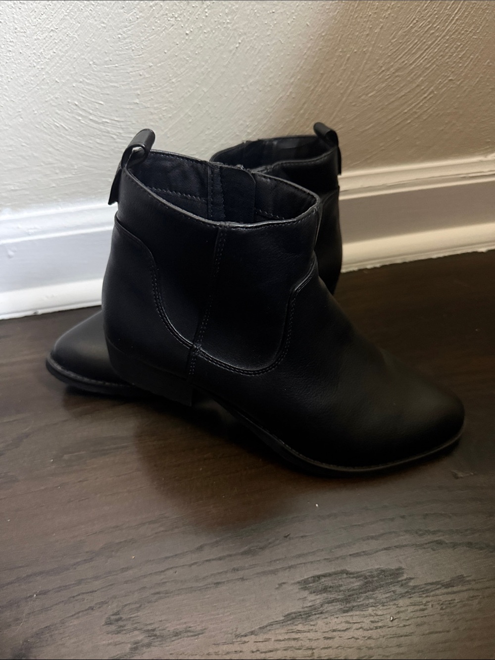 Style & Co. Black Leather Ankle Booties